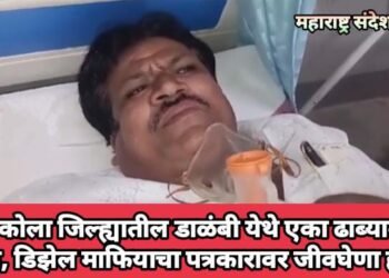 अकोला जिल्ह्यातील  डाळंबी येथे एका ढाब्यावर पेट्रोल, डिझेल माफियाचा पत्रकारावर जीवघेणा हल्ला.