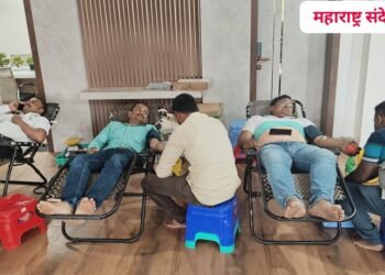 महसूल मंत्री राधाकृष्ण विखे पाटील यांच्या वाढदिवसानिमित्त नांदूर ग्रामपंचायत येथे रक्तदान शिबीराला उस्फुर्त प्रतिसाद.
