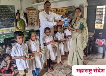 शाळेच्या पहिल्या दिवसा निमित्त लेखिका संगीता ठलाल यांची शाळेला भेट दिली.