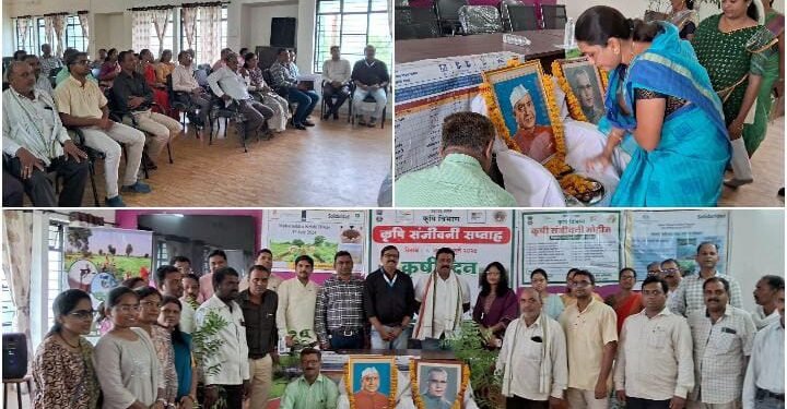 कळमेश्वर पंचायत समिती येथे कृषी दिन साजरा, कृषीरत्न पुरस्कार प्राप्त शेतकऱ्याचा सत्कार.