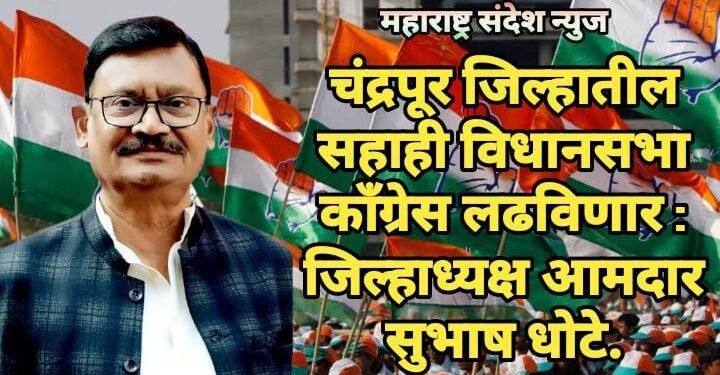 चंद्रपूर जिल्हातील सहाही विधानसभा काँग्रेस लढविणार : जिल्हाध्यक्ष आमदार सुभाष धोटे.