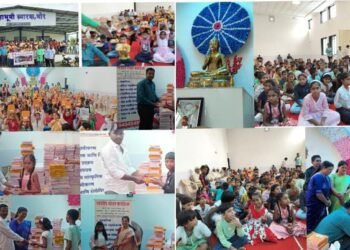 ऐतिहासिक दिक्षा भुमी स्मारक भोर येथे विद्यार्थ्यांना स्वयंदीप सोशल फाउंडेशन पुणे यांच्या वतीने शैक्षणिक साहित्य वाटप.