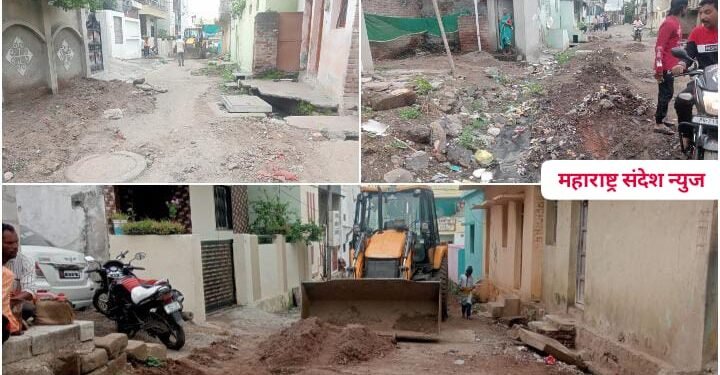 महाराष्ट्र संदेश न्युजचा दणका परतूर शहरातील 10 वर्षांपासून भक्कास असलेल्या परकुटा गल्ली नाल्या रस्त्याच्या कामाला सुरुवात.