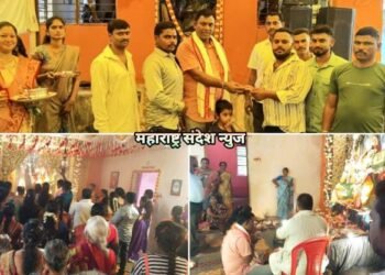 अहेरी: भोई समाजा कडून आयोजित करण्यात आलेल्या गंगा देवी पूजेला कंकडालवार दाम्पत्यांनी उपस्थिती.