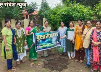 “एक पेड मा के नाम ” अंतर्गत बल्लारपूरातील मंडळ द्वारे श्रीराम मंदिर पॉवर हाऊस परिसरात वृक्षारोपण.