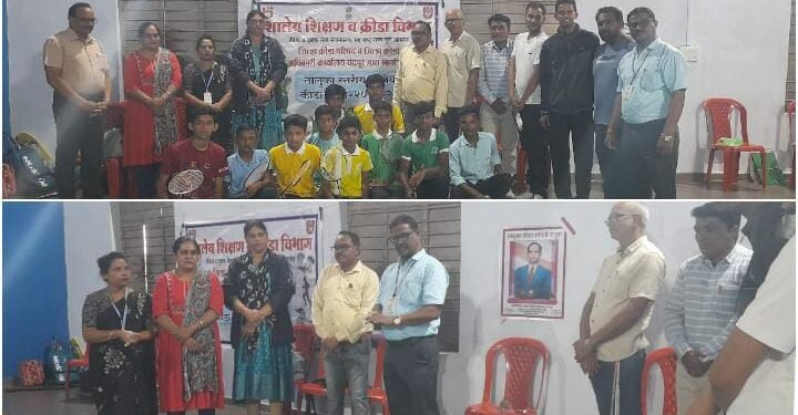 राजुरा तालुका स्तरीय शालेय क्रीडा स्पर्धाचे थाटात उदघाट्न.