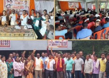 शिवसेना (उबाठा) पक्षाच्या वतीने शिवसंपर्क भगवा साप्ताहिक अभियान मुलचेरा येते शेकडो नागरिकांनी शिवबंधन बांधून केला पक्षप्रवेश.