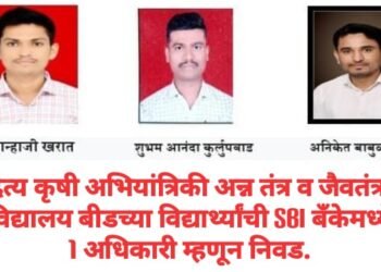 आदित्य कृषी अभियांत्रिकी अन्न तंत्र व जैवतंत्रज्ञान महाविद्यालय बीडच्या विद्यार्थ्यांची SBI बँकेमध्ये वर्ग 1 अधिकारी म्हणून निवड.