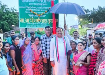 जय मातृभूमी यादगार व्यायाम शाळेचा आ. समीर कुणावार यांच्या निधीतून 21 लक्ष रूपयाचे विकास कार्याचे भूमिपूजन.