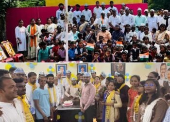 आम आदमी पक्षातर्फे स्वातंत्र्यदिन व मुख्यमंत्री अरविंद केजरीवाल यांचे वाढदिवस खूप उत्साहात साजरा.