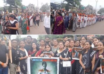 महिला डॉक्टर वर बलात्कार करून तिची हत्या प्रकरणी सावनेर येथे डॉक्टरांच्या लक्षणीय संप, निषेधार्थ कँडल मार्च संपन्न.