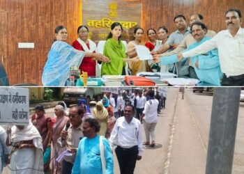 भारत बंद समनार्थ एससी, एसटी, ओबीसी वर्गीकरण संदर्भात कळमेश्वर तहसील कार्यालयावर मोर्चा.