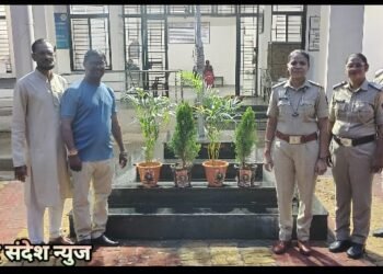 रक्षाबंधन निमित्य पोलीस स्टेशन राजुरा येथे वृक्ष कुंड्याची भेट, नैसर्गिक पर्यावरण संवर्धन व मानवता विकास संस्थेचा उपक्रम.