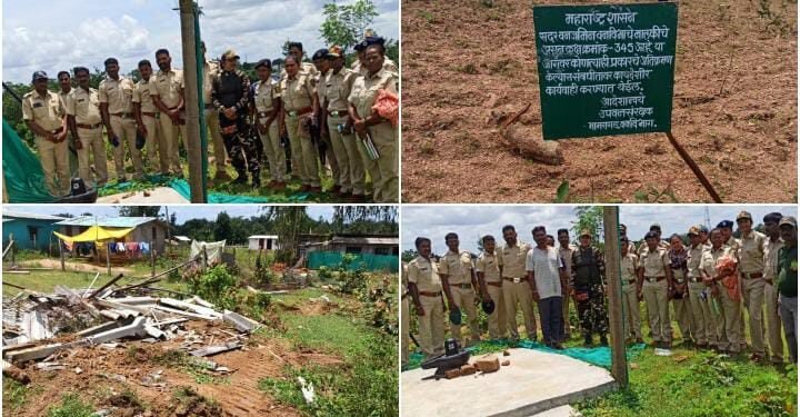 एटापल्लीत वनजमीन अतिक्रमणावर जोरदार कारवाई, जमीन खरेदीदारांची झोप उडाली.