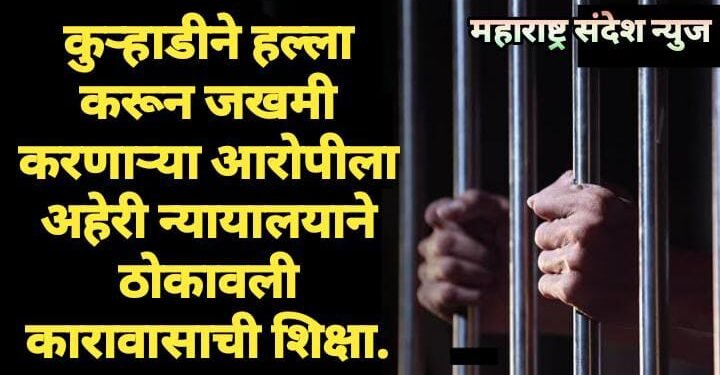 कुऱ्हाडीने हल्ला करून जखमी करणाऱ्या आरोपीला अहेरी न्यायालयाने ठोकावली कारावासाची शिक्षा.