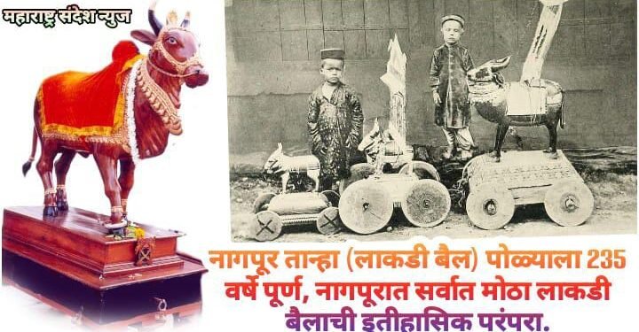नागपूर तान्हा (लाकडी बैल) पोळ्याला 235 वर्षे पूर्ण, नागपूरात सर्वात मोठा लाकडी बैलाची इतीहासिक परंपरा.