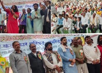 उमरेड येथील विदर्भ शाहीर कलाकार परिषदेच्या भव्य मेळाव्यात सुनील केदार यांचे डरकाळी तर प्रकाश गजभिये यांची तुतारी.