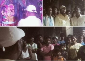 बंदूकपल्ली येथील नागरिकांची संदीप कोरेत यांनी घेतली भेट घेऊन घेतले गणरायाचे दर्शन.