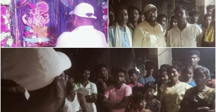 बंदूकपल्ली येथील नागरिकांची संदीप कोरेत यांनी घेतली भेट घेऊन घेतले गणरायाचे दर्शन.