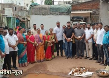 पट्टणकोडोली येथे ग्रामपंचायतच्या 15 व्या वित्त आयोग फंडातून खूप वर्ष प्रलंबित असलेले काँक्रीट रस्त्याचे भूमिपूजन.