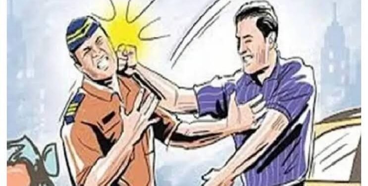 नागपूरात चक्क पोलीस अधिकाऱ्याला कार चालकाची मारहाण, कार मधून एक महिला पळून गेली.