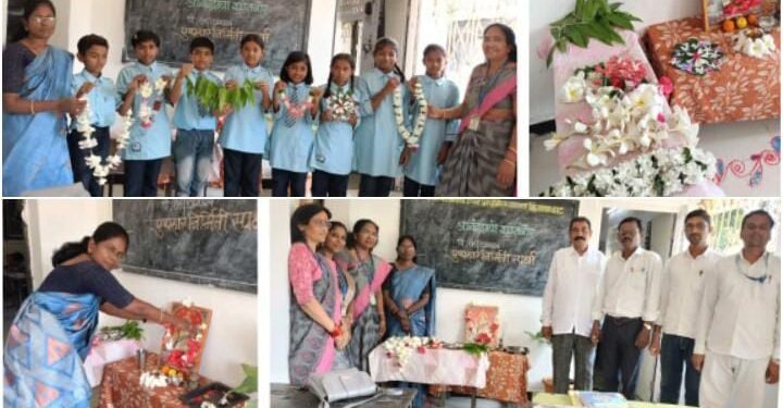 संजय गांधी उच्च प्राथमिक शाळा हिंगणघाट येथे आनंददायी उपक्रमांतर्गत कलेतून मुलांचा विकास.