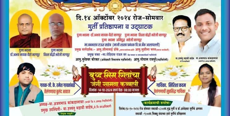 १४ ऑक्टोंबर  ला छल्लेवाडा येथे बुद्ध मुर्तीची प्रतिष्ठापणा  कार्यक्रम परिसरातील नागरिकांना उपस्थित राहण्याचे आवाहन मंडळाचे आयोजाकडून केली आहे.