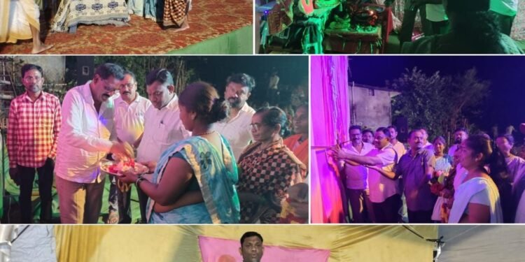 माजी जि.प.अध्यक्ष अजय कंकडालवार व हणमंतू मडावी यांचा हस्ते बहीण लाडाची,वाहिनी काळाची या दंडार कार्यक्रमाचा उदघाटन