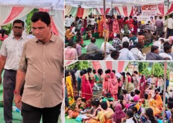 रामटेक क्षेत्राचे आमदार आशिष जयस्वाल यांच्या हस्ते कामगारांना किचन किट व पेटीचे वाटप.