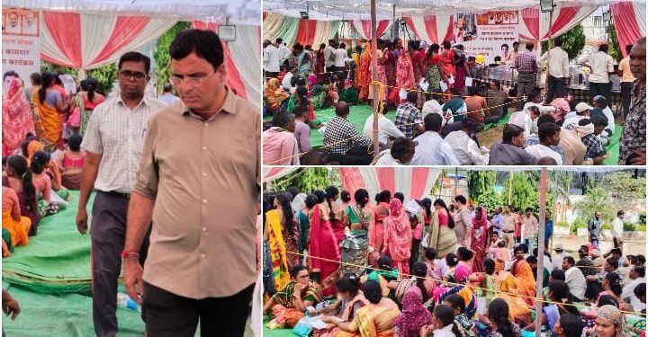 रामटेक क्षेत्राचे आमदार आशिष जयस्वाल यांच्या हस्ते कामगारांना किचन किट व पेटीचे वाटप.