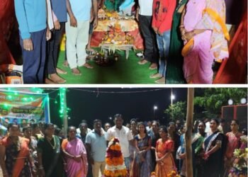 व्यंकटरावपेठा येथील बतकम्मा मंडळाला काँग्रेसनेते अजय कंकडालवार यांची सात्विक भेट!*