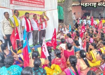 भारतीय कम्युनिष्ठ पार्टी अहेरी विधानसभा कडून एटापल्ली येथे भव्य धरणे आंदोलन.