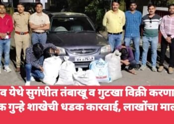 पुलगाव येथे सुगंधीत तंबाखू व गुटखा विक्री करणाऱ्यावर स्थानीक गुन्हे शाखेची धडक कारवाई, लाखोंचा माल जप्त.