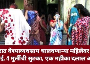 चंद्रपूरात वेश्याव्यवसाय चालवणाऱ्या महिलेवर धडक कारवाई, 4 मुलींची सुटका, एक महीका दलाल अटकेत.