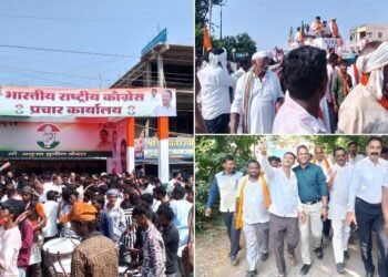 सावनेर विधानसभा मतदार संघात उमेदवारी अर्ज दाखल करताना  उमेदवाराने केलं जोरदार शक्ती प्रदर्शन.