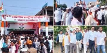 सावनेर विधानसभा मतदार संघात उमेदवारी अर्ज दाखल करताना  उमेदवाराने केलं जोरदार शक्ती प्रदर्शन.