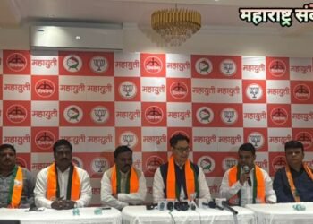 नागपूर येथे केंद्रीय मंत्री किरेन रिजिजू, मा‌जी खा. अशोक नेते यांनी पत्रकार परिषदेत काँग्रेस वर लावले संविधान विरोधी असल्याचे आरोप.