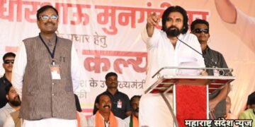 ‘हमे बटना है, या फिर जुड़ना है? आंध्रप्रदेशचे उपमुख्यमंत्री पवन कल्याण यांचा सवाल, मुनगंटीवार यांच्या प्रचारार्थ बल्लारपुरात जाहीर सभा.