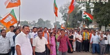 देवेंद्र फडणवीस यांनी मुख्यमंत्री पदाची शपथ घेतल्यानंतर सावनेर मध्ये जल्लोष.