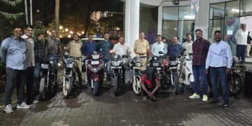 मोटार सायकल चोर पकडुन त्याचेकडुन चोरीचे १० वाहने जप्त करुन ८ गुन्हे उघडकीस, हिंजवडी तपास पथकाची उल्लेखनीय कामगीरी.