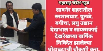 सावनेर शहरातील स्मशानघाट, पुतळे, बगीचा, लघु उद्यान देखभाल व साफसफाई देखरेखच्या वार्षिक निविदेत झालेल्या घोटाळ्याची चौकशी करा.