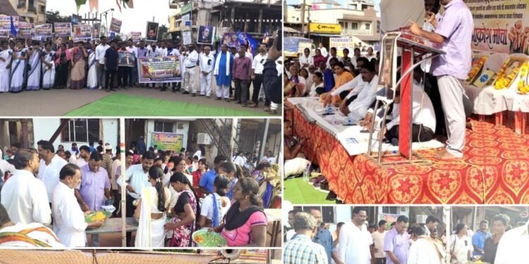 आलापल्ली येथील जनआक्रोश मोर्च्यात जि.प.माजी अध्यक्ष अजयभाऊ कंकडालवार यांची उपस्थिती.