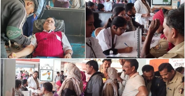 हिंगणघाट येथील एसटी बसस्थानकावर रक्तदान, मोफत नेत्र व आरोग्य तपासणी शिबिर संपन्न.