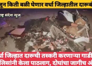 वर्धा जिल्हात दारूची तस्करी करणाऱ्या गाडीचा पोलिसांनी केला पाठलाग, दोघांचा जागीच अंत. अजून किती बळी घेणार दारूबंदी?