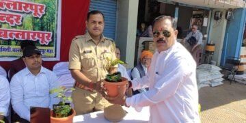 बल्लारपूर शहरात पर्यावरण संवर्धन व संरक्षण समितीतर्फे वरुक्षारोपण.