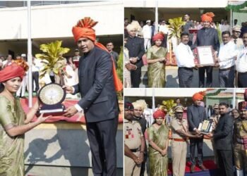 वर्धा: प्रजासत्ताक दिनी पालकमंत्री यांच्या हस्ते विविध पुरस्कारांचे वितरण.