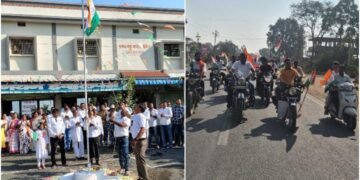 सावनेर भाजपा शहर अध्यक्ष राजुभाऊ घुगल यांच्या हस्ते ध्वजारोहण.