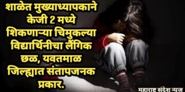 शाळेत मुख्याध्यापकाने केजी 2 मध्ये शिकणाऱ्या चिमुकल्या विद्यार्थिनीचा लैंगिक छळ, यवतमाळ जिल्ह्यात संतापजनक प्रकार.