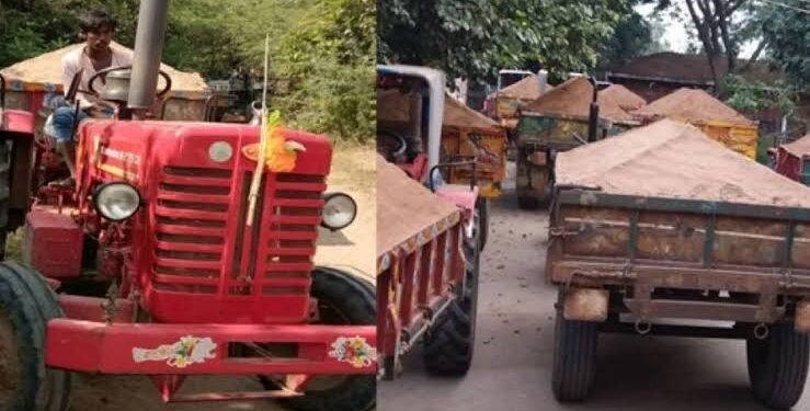 वडनेर ते टेंभा रस्त्यावर अवैध रेती वाहतूक करणाऱ्या ट्रॅक्टर विरोधात पोलिसांची कारवाई, लाखोंचा मुद्देमाल जप्त.