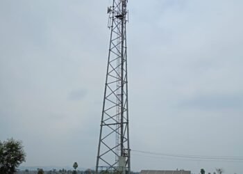 राजाराम येथील बी, एस, एन, एल स्टावर शोभेची वास्तू.